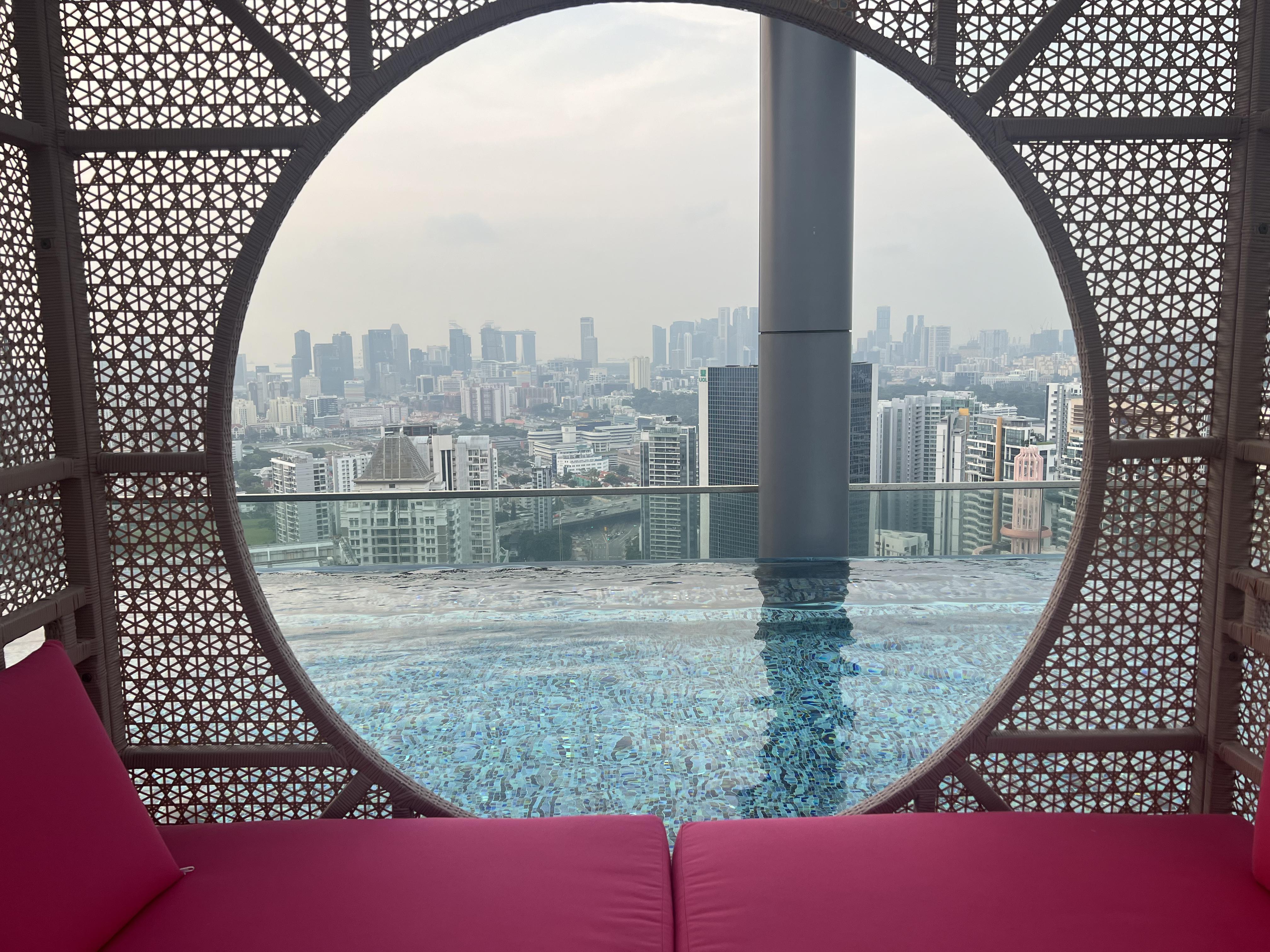 Singapore skyline from the pool